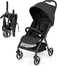 GYMAX Baby Stroller, Foldable Toddler Pushchair with Adjustable Backrest, Canopy and Calf Support, Storage Basket, Baby Buggy Pram Carriage for 0-3 Years Old Infant Kids (Black)