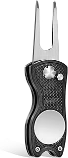 Golf Divot Repair Tool - Foldable Golf Repair Kit with Sturdy Handle & Magnetic Pop-up Button Ball Marker