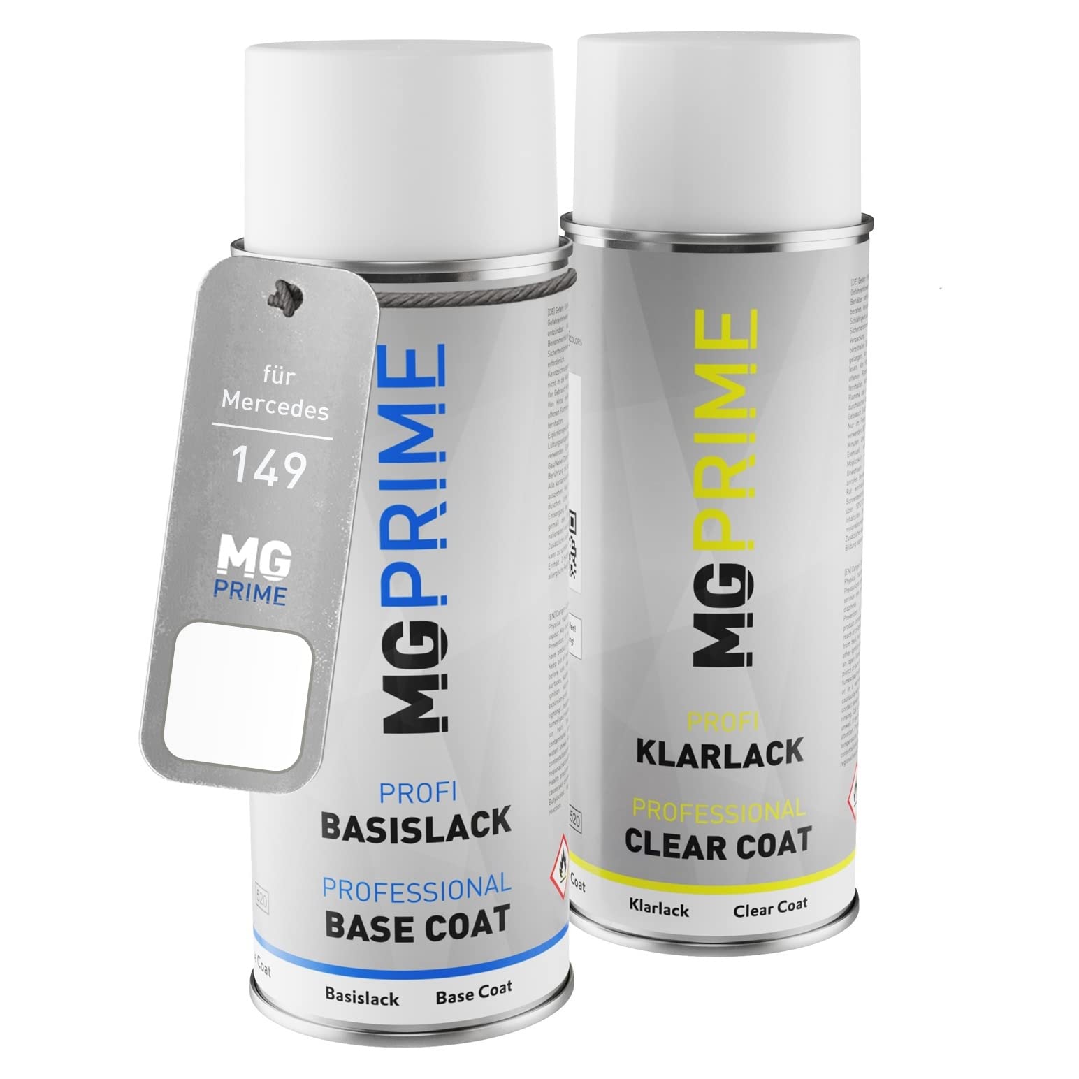 MG PRIME Car paint Spray can set for Mercedes 149/9149 Polarweiss/Polar White Base coat clear coat spray can 400ml