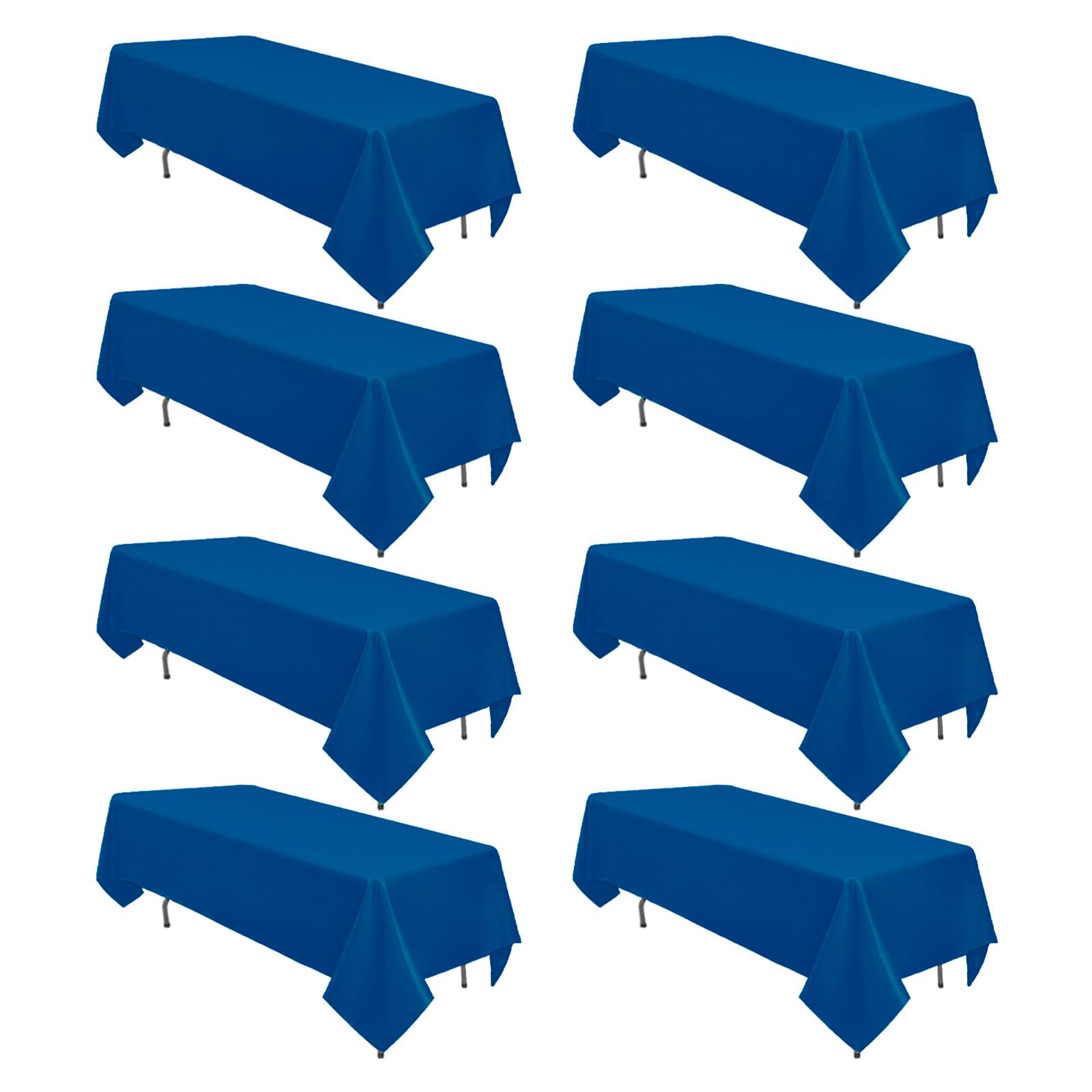 8 Pack Royal Blue Tablecloth 60 x 102 Inch Rectangular Table Cloth for 6 Foot Rectangle Tables, Wrinkle Resistant Washable Polyester Fabric Table