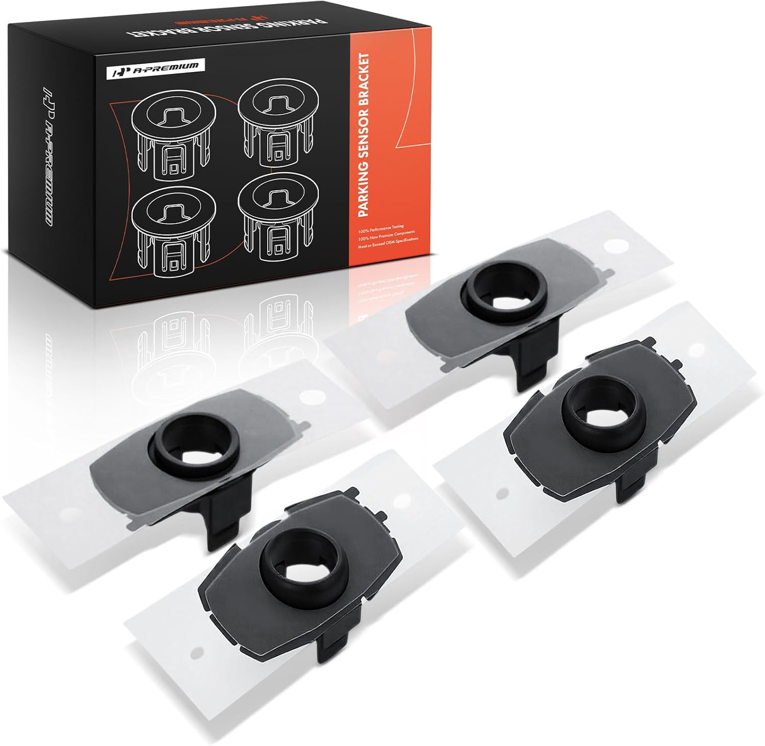 A-Premium 4-PC Front Inner and Outer Parking Assist Sensor Retainer Bezels Compatible with Toyota Models - Tundra 2022-2024, Sequoia 2023-2025, Without TRD Pro Package