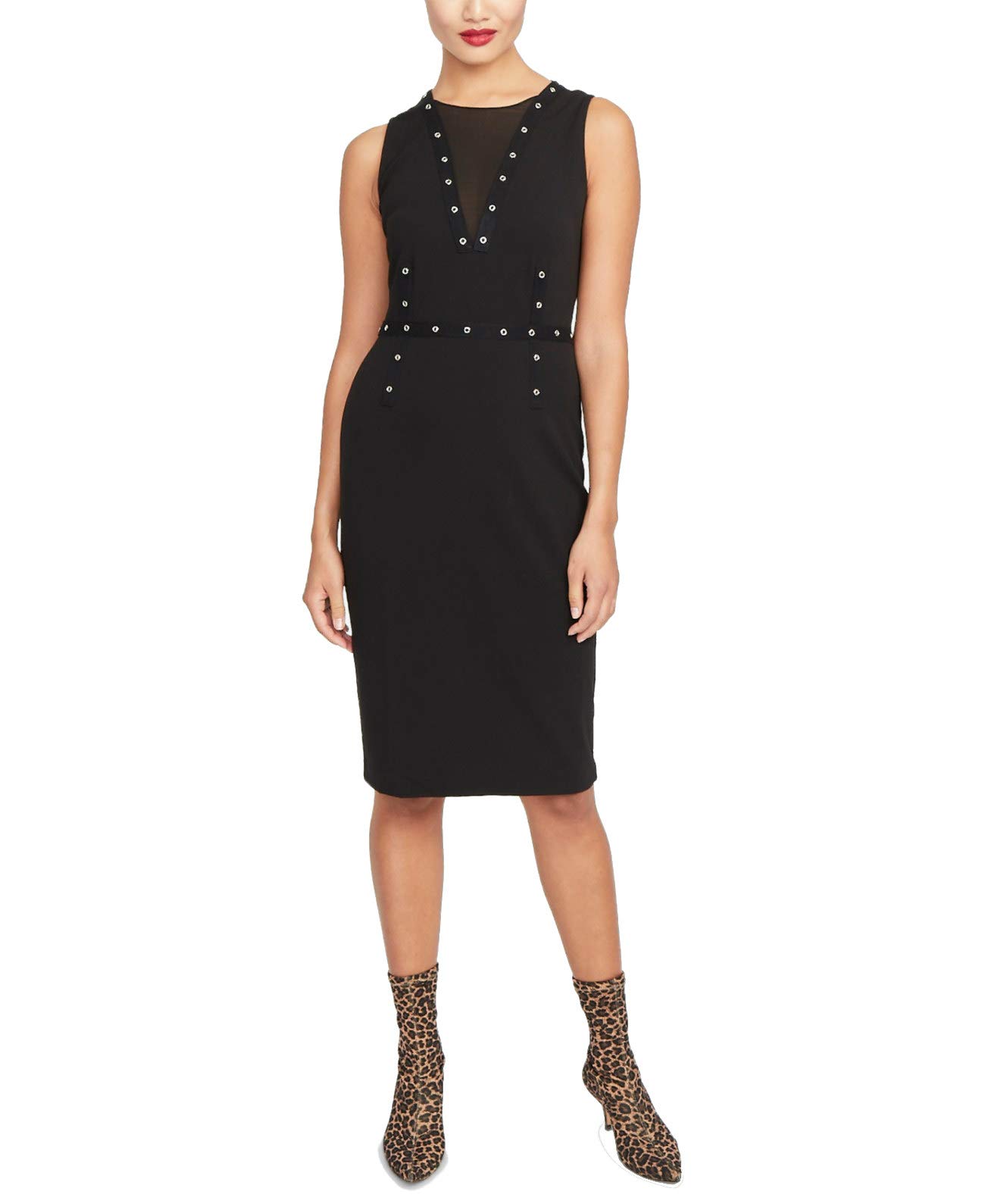 RACHEL Rachel RoyRachel Roy Womens Embellished Mesh Sheath Dress, Black, Small