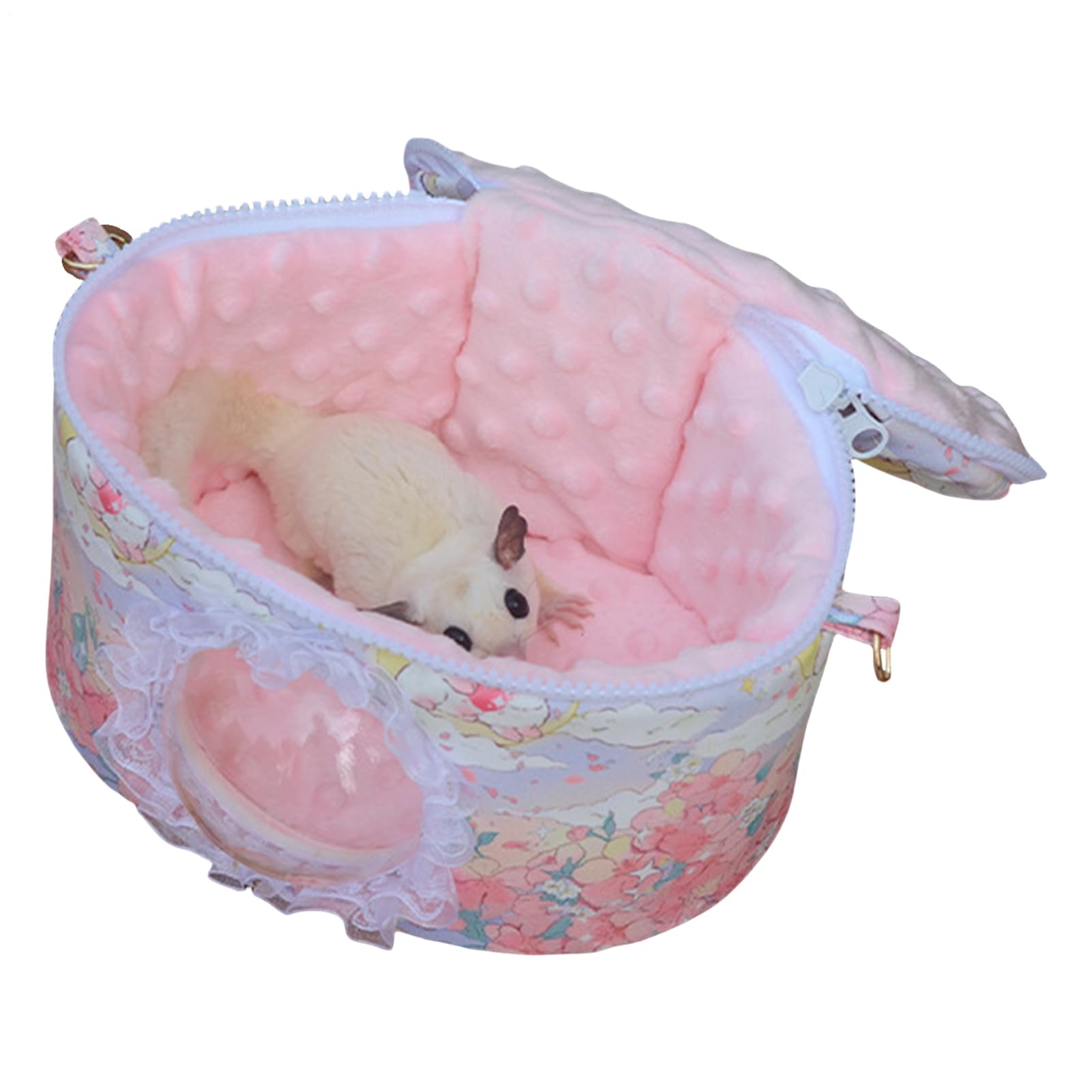 Cage de transport pour hamster légère et résistante à bretelle réglable