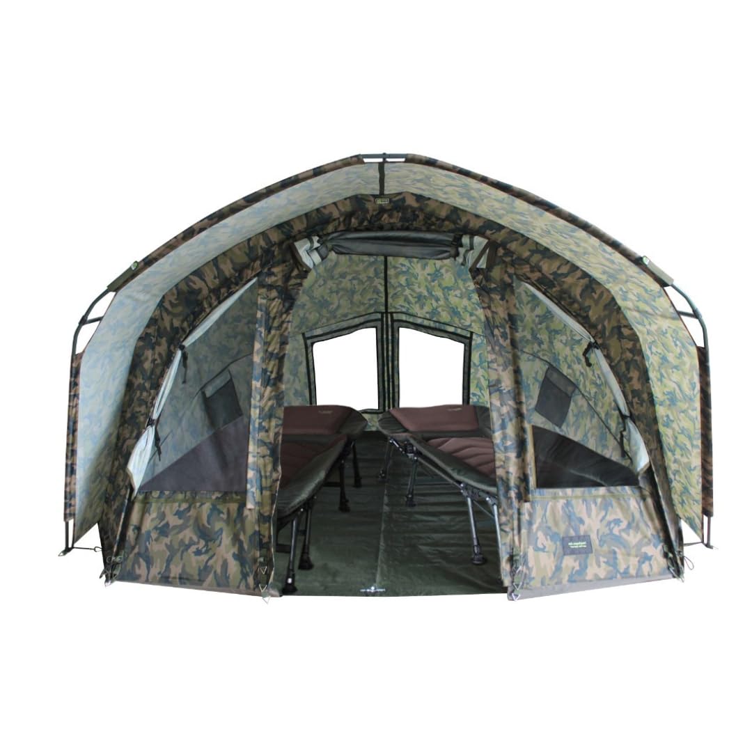 MK Angelsport „Fort Knox 2.0 – Camou“ 1-2 Personen Dome, Innenraumhöhe 165cm, Angelzelt, Karpfenzelt, Ultraleichter Aluframe, Zelt inkl. Gummihammer, Anglerzelt UVM. 3