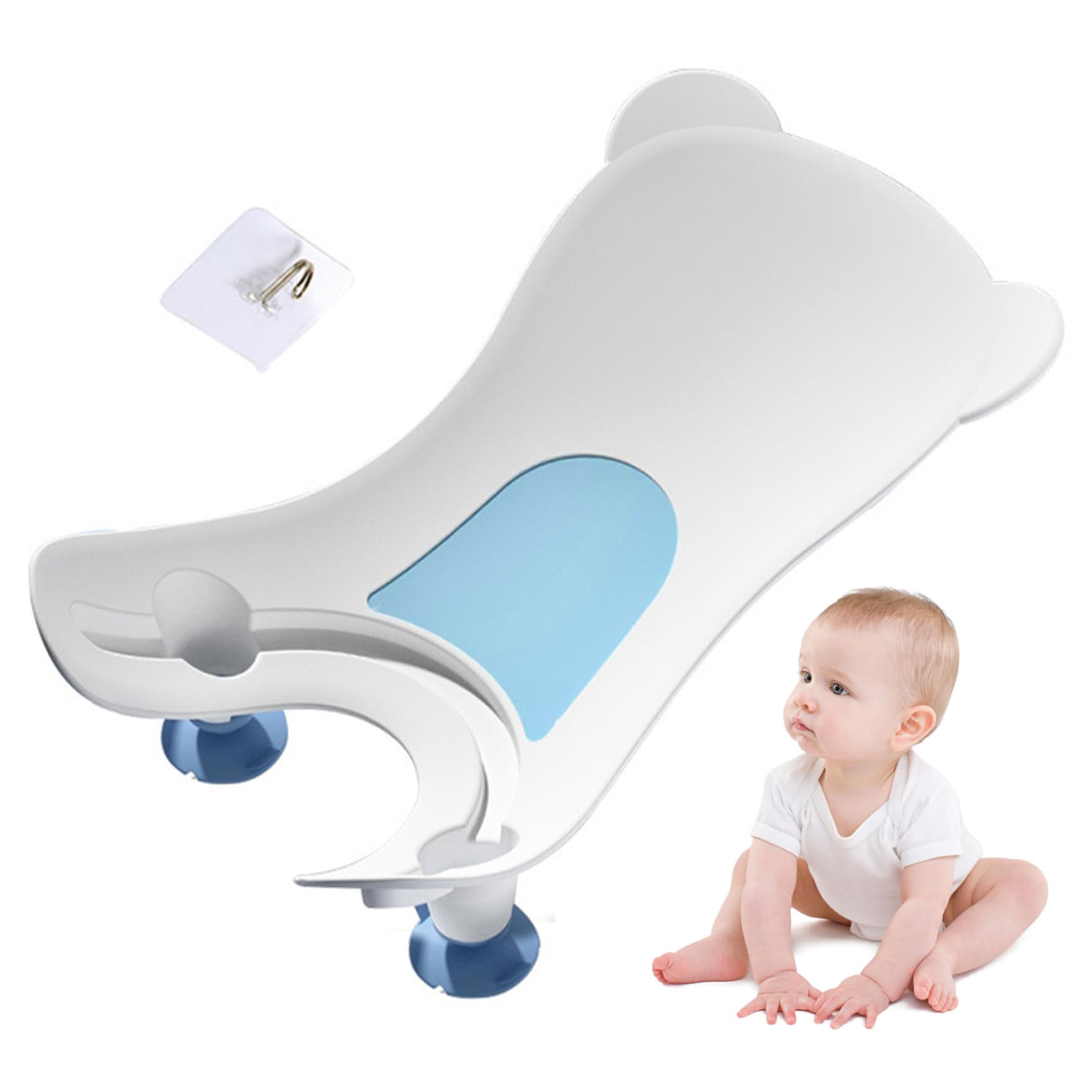 Sink Baby Bath, Baby Sink Bath with Suction Cup, Portable with Hanging Hole, Buttock Support Washing Tool for Counter Bathtub Daily Use