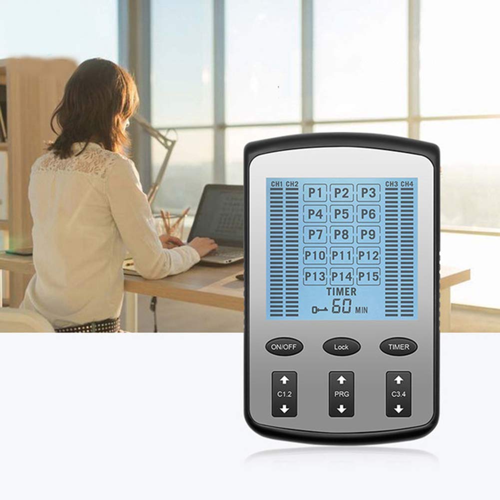 Elettrostimolatore Massaggio EMS Portatile Sollievo dal Dolore Elettrostimolatore TENS ed elettrostimolazione Muscolare Riabilitazione EMS 15 programmi di Massaggio 20 Livelli di intensità