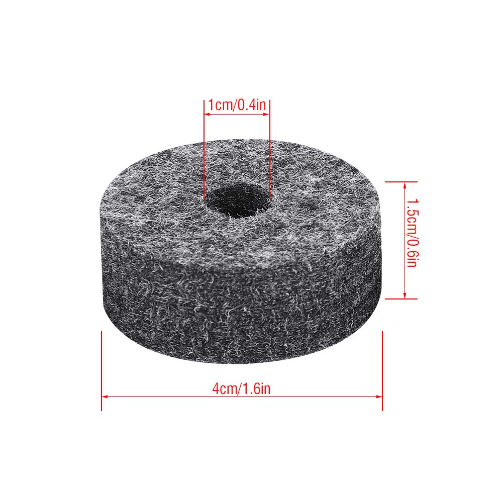 Tampons en Feutre de Batterie, Ensemble de Feutres de Support de Cymbale 8 Pièces Accessoires de Remplacement de Cymbale Noir ou Amateurs de Batterie