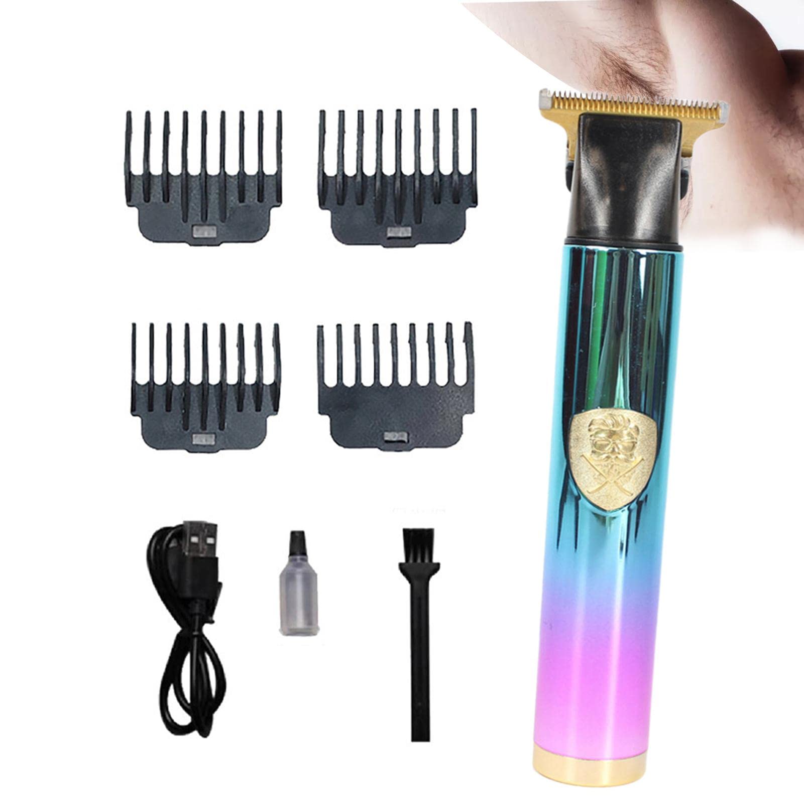 T9 Electric Hair Clippers - Professional T9 Men's T-Blade Trimmers - Embossed Mustache Trimming and Detailing T-Blade Hair Trimmer with 4 Guide Combs Yoryu