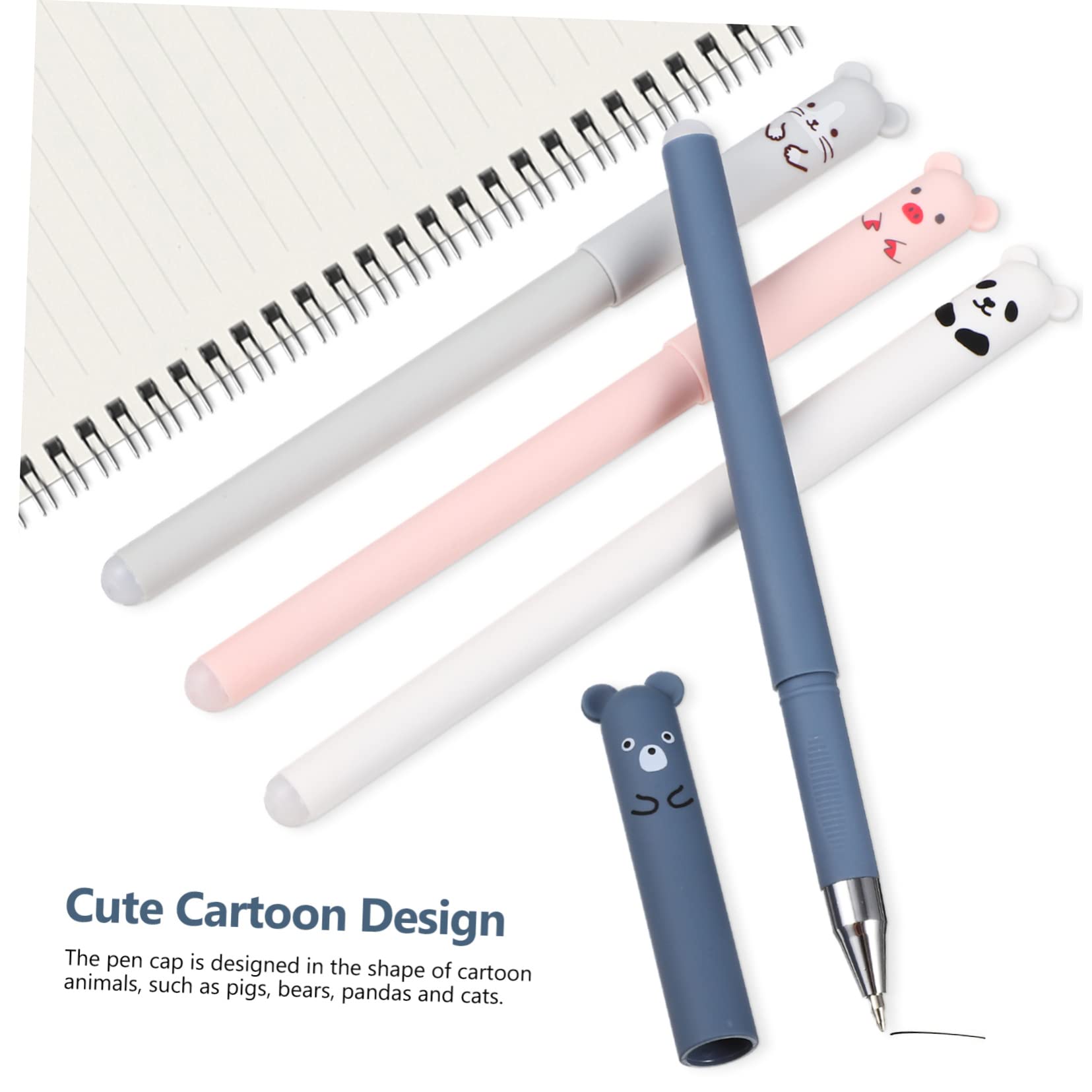 VILLCASE 5 Ensembles Lot De 5 Stylos À Bille Effaçables Marqueurs Effaçables Stylos De Signalisation Fournitures De De Dessin Animé De Signature 8 pièces * 5