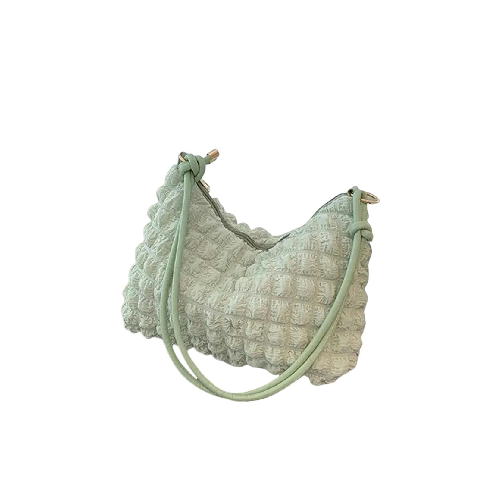 Borsa da Spiaggia Donna Borsa Rugosa della Tela delle Donne, Borsa A Tracolla, Borsa Plissettata, Borsa Dell'ascella, Borsa, Borsa della Nuvola-Verde