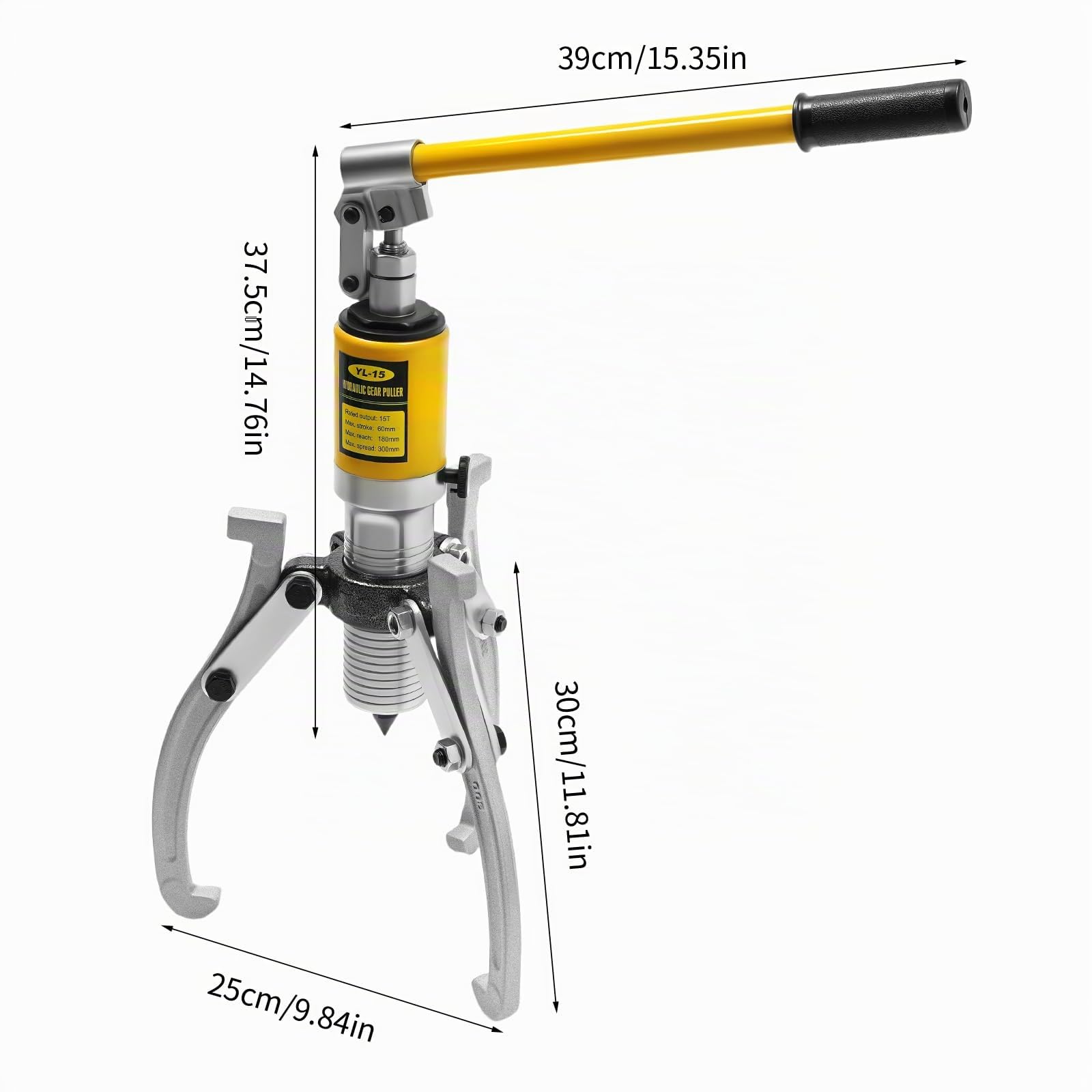 Extracteur hydraulique 15T Extracteur de moyeu de roue hydraulique 3 mâchoires 180 mm Engrenage / Wheel Bearing Puller Portée Extracteur de roulement hydraulique Kit d'outils
