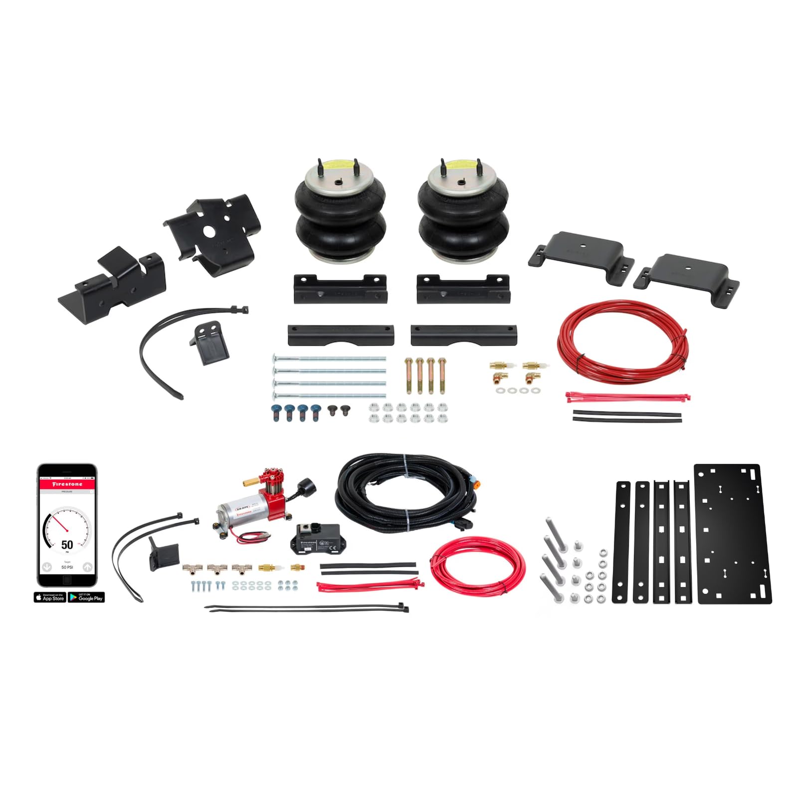 Firestone Airide 2884 All-In-One Wireless Rear Air Spring Kit fits 2014-2026 Ram 2500 without Factory Air Assist | Up to 5,000 lbs Load Capacity | 5-