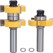 Conjunto de Brocas de Fresa Macho e Fêmea Conjunto de Fresas de Fresa de 1/2 pol., Cortadores de Madeira Em Forma de T Com 3 Dentes, Fresas de Fresagem para Ranhuras Ferramenta