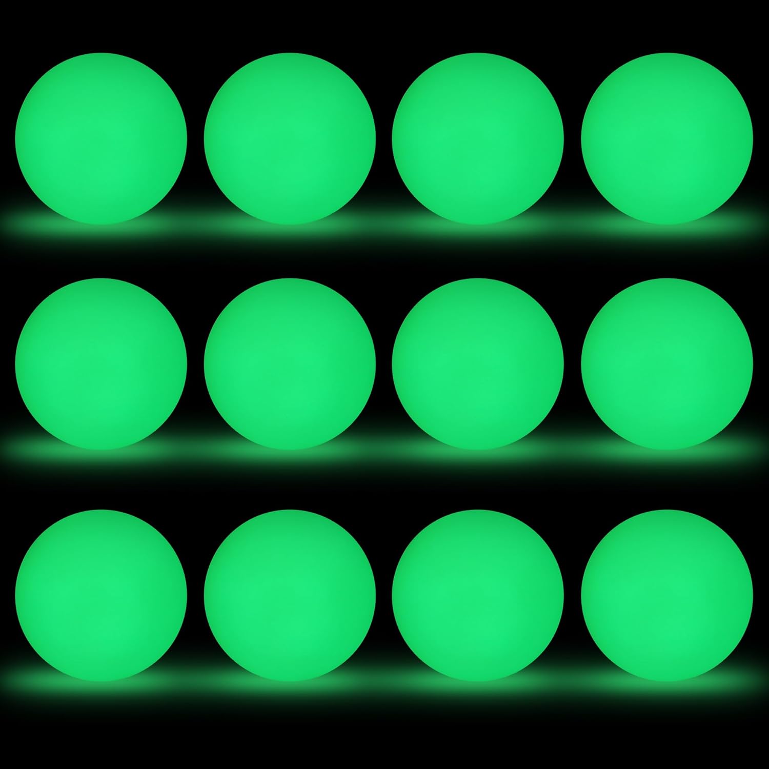 Elcoho Glow in the Dark Ice Hockey Pucks - 6 Green Floor Pucks Bulk + Drawstring Bag for Outdoor Indoor Training Youth Adults