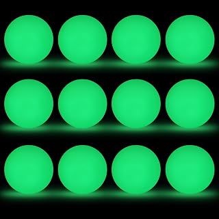 Elcoho Glow in the Dark Ice Hockey Pucks - 6 Green Floor Pucks Bulk + Drawstring Bag for Outdoor Indoor Training Youth Adults