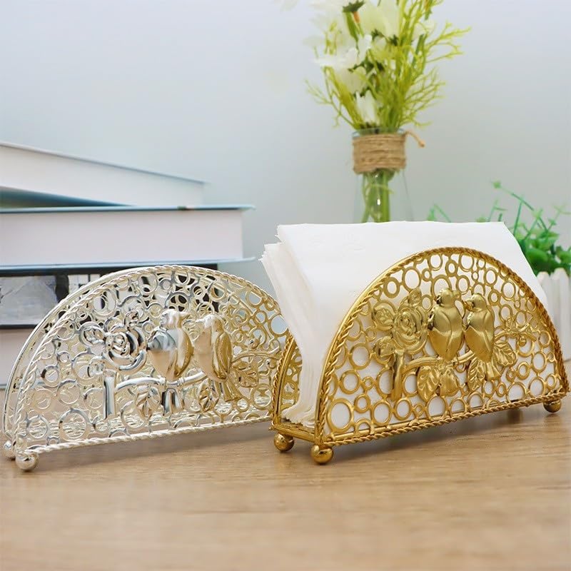 1/2 Porta servilletas de Acero Inoxidable para Mesa, dispensador de pañuelos para Comedor y Cocina.