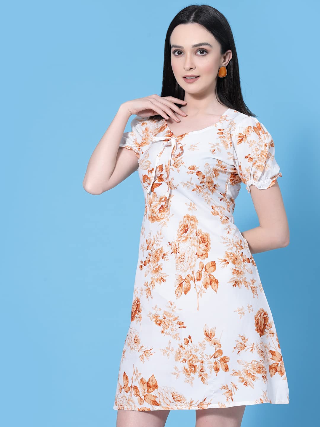 Oomph Mini One Piece Dress For Women Orange - Md660 L