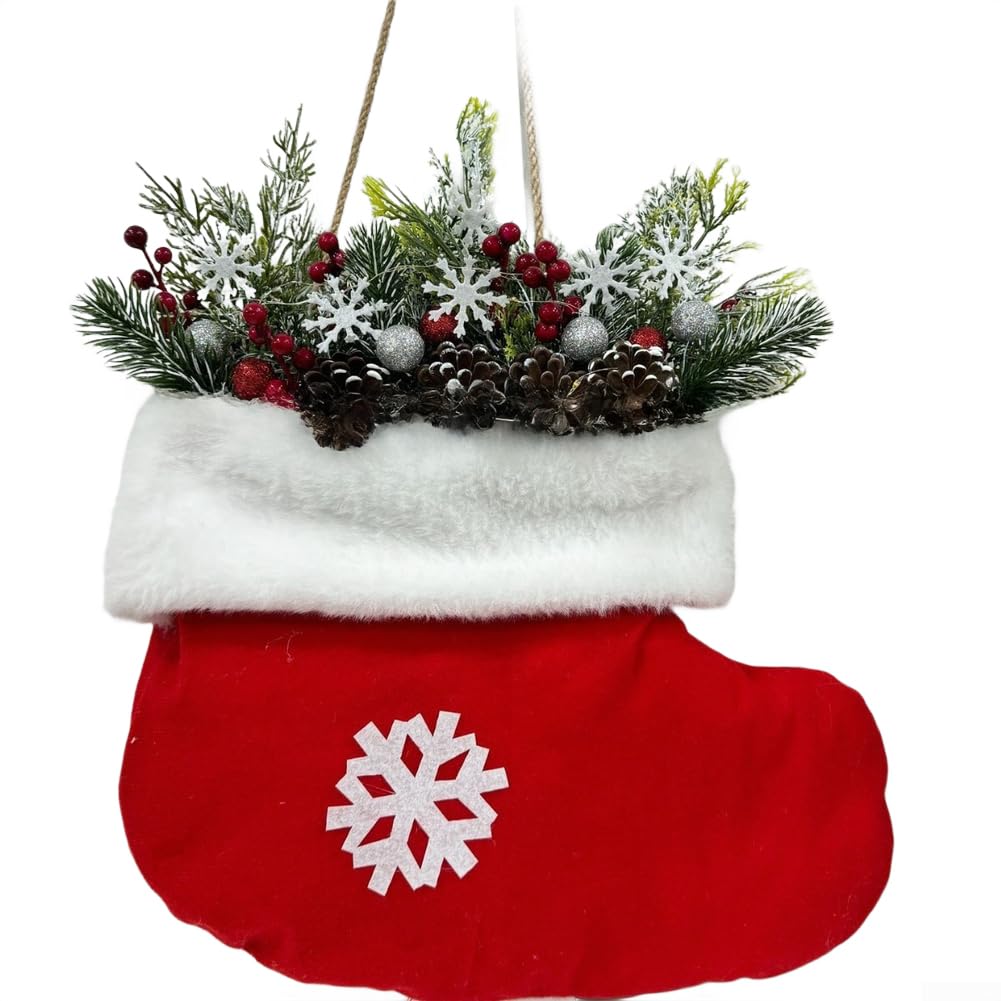 Chaussette de Noël rouge à suspendre pour garnir de surprises festives