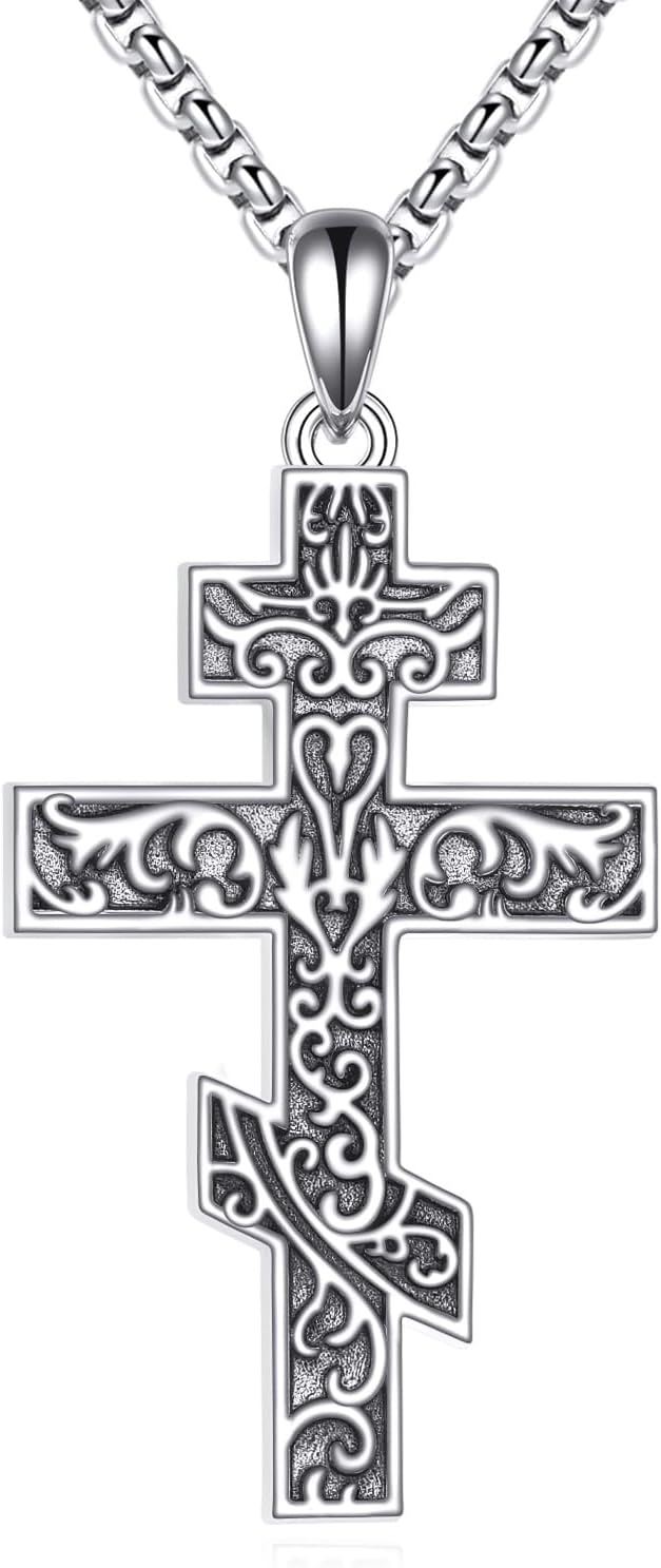 Prince Symbol/Football/Orthodox Cross/Anchor/Workout Necklace for Men 925 Sterling Silver Pendant Jewelry Gifts for Men Women