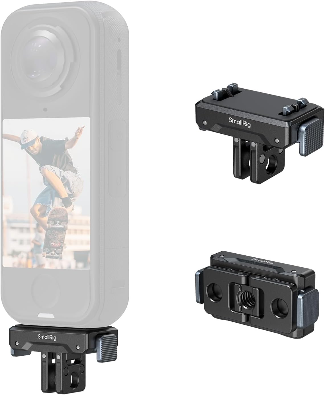 Quick Release Mount Adapter for Insta360 X5 / X4 Air/Ace Pro 2 / Ace Pro/Ace, Adapter with 1/4"-20 Thread Hole, 2 Prong Mount for Tripods, Selfie Sticks, Vlogging Accessories - 5814