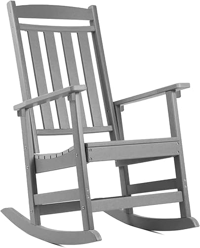 FOOWIN Mecedoras para patio, basculante de porche de respaldo alto de polietileno de alta densidad, resistente a todo tipo de clima, mecedoras para