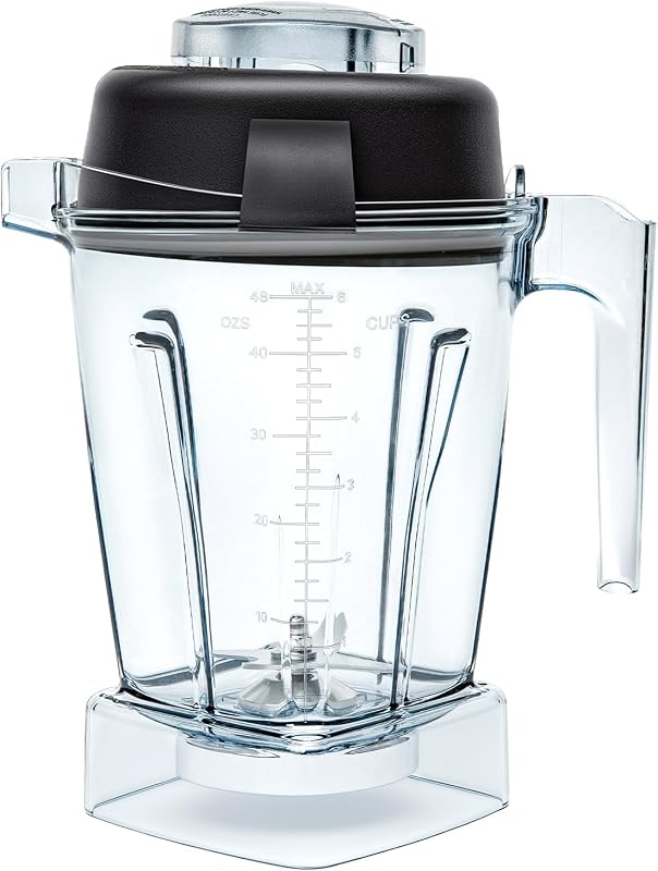 48oz Low Profile Blender Pitcher Compatible with Vitamix 5200 5300 750 7500 5000 6300 E310 E320, Replacement Container with Upgraded Stainless Steel Blades, Fits Classic & Explorian Series