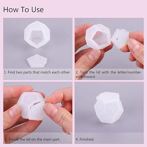Miniatura 3 de Moldes de dados de resina de silicona para fundición de resina dnd 7 piezas con caja de dados hexagonales juego de moldes de dados poliédricos epoxi