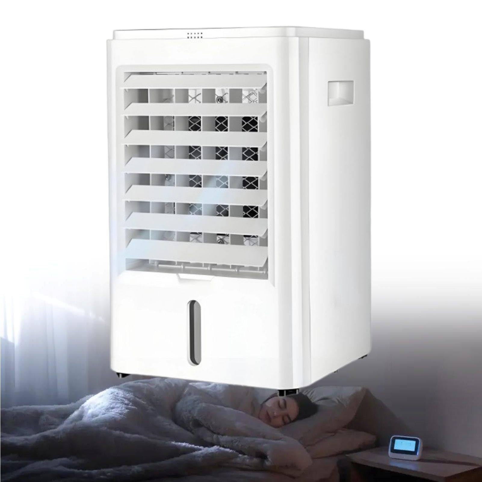MhWrughts 12V/24V RV Air Cooler, Portable Cooling Fan with 4L Water Tank, Quiet Evaporative Air Conditioner for Van, Truck Sleeper Cab, Room and Office car&home-24V