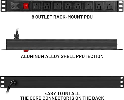 Miniatura 2 de Protector contra sobretensiones de regleta de alimentación PDU, 8/12 tomacorrientes protector contra sobretensiones, regleta de alimentación PDU