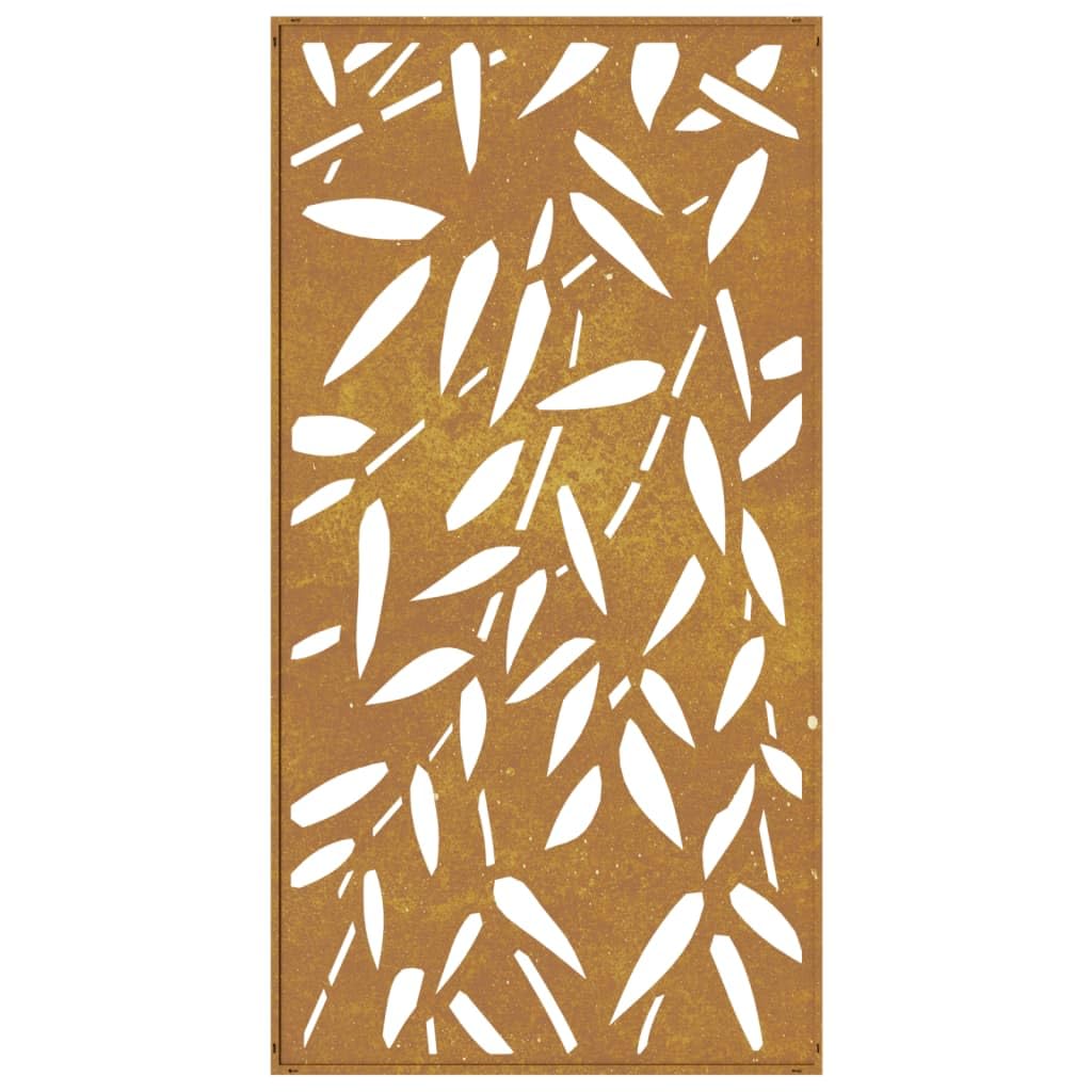 Homgoday Decorazione da parete giardino in acciaio corten design foglia bambù 105x55 cm Manifesti, copie e arte visiva