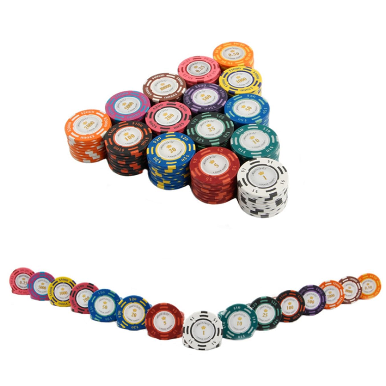 Amazon | ポーカーチップ 額面付きカジノジェットンチップ