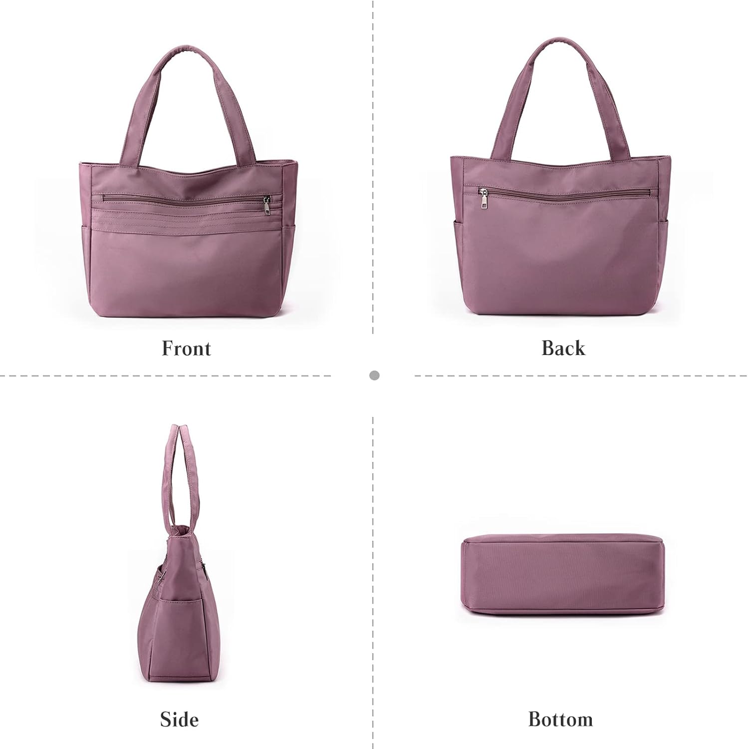 CORIOS Women Nylon Handbag Waterproof Shoulder Bag Multi Pockets Top Handle Casual Lightweight Tote