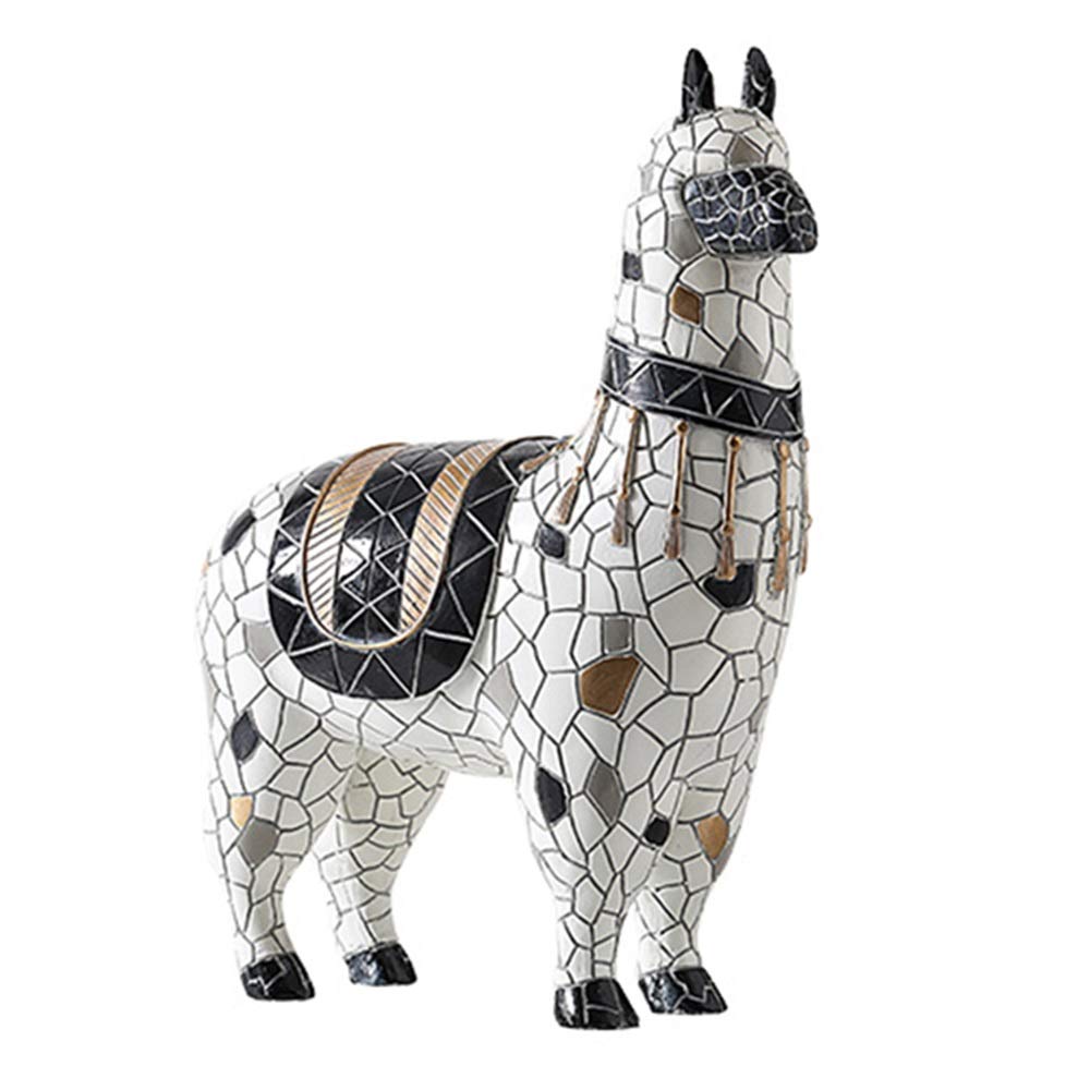 Regali di Nozze Mosaico Alpaca Figurine Statua degli Animali Ornamenti Artigianali Soggiorno Governo del Vino Mestieri (Color : B)