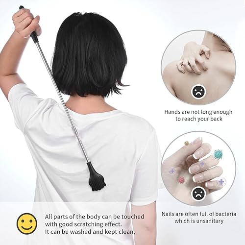 Miniatura 3 de Paquete de 2 rascadores telescópicos de espalda, rascadores de espalda de garra de gato, rascadores telescópicos portátiles extensibles de metal