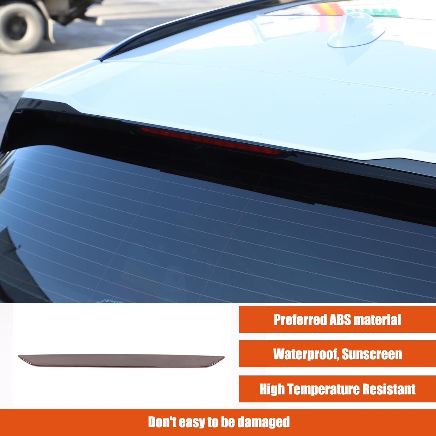 HAPPYHORSE Car Rear Tail Light Brake Light Cover Compatible with BMW X3/iX3/X3M 2018-2024，ABS Smoked Rear High Mounted Third Brake Light Cover Decorative Accessories