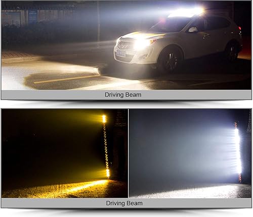 Miniatura 9 de Barra de luz de conducción súper brillante de 32 pulgadas de 180 W para automóvil, haz combinado ámbarblanco, CREE de 10 W, LED todoterreno de una