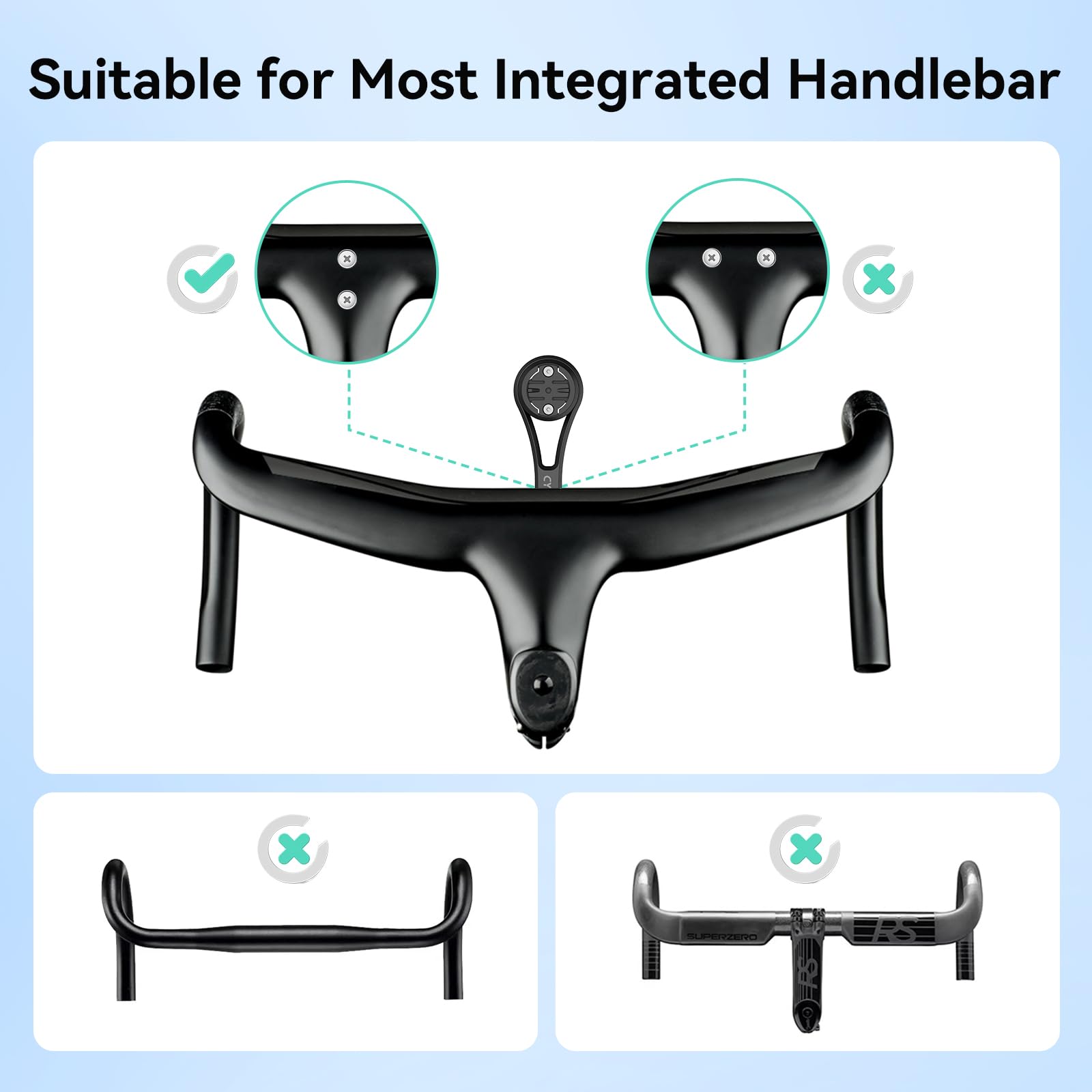 CYCPLUS Soporte frontal para bicicleta Z3, soporte de bicicleta compatible con Garmin/Igpsport/Xoss Cycling Computer