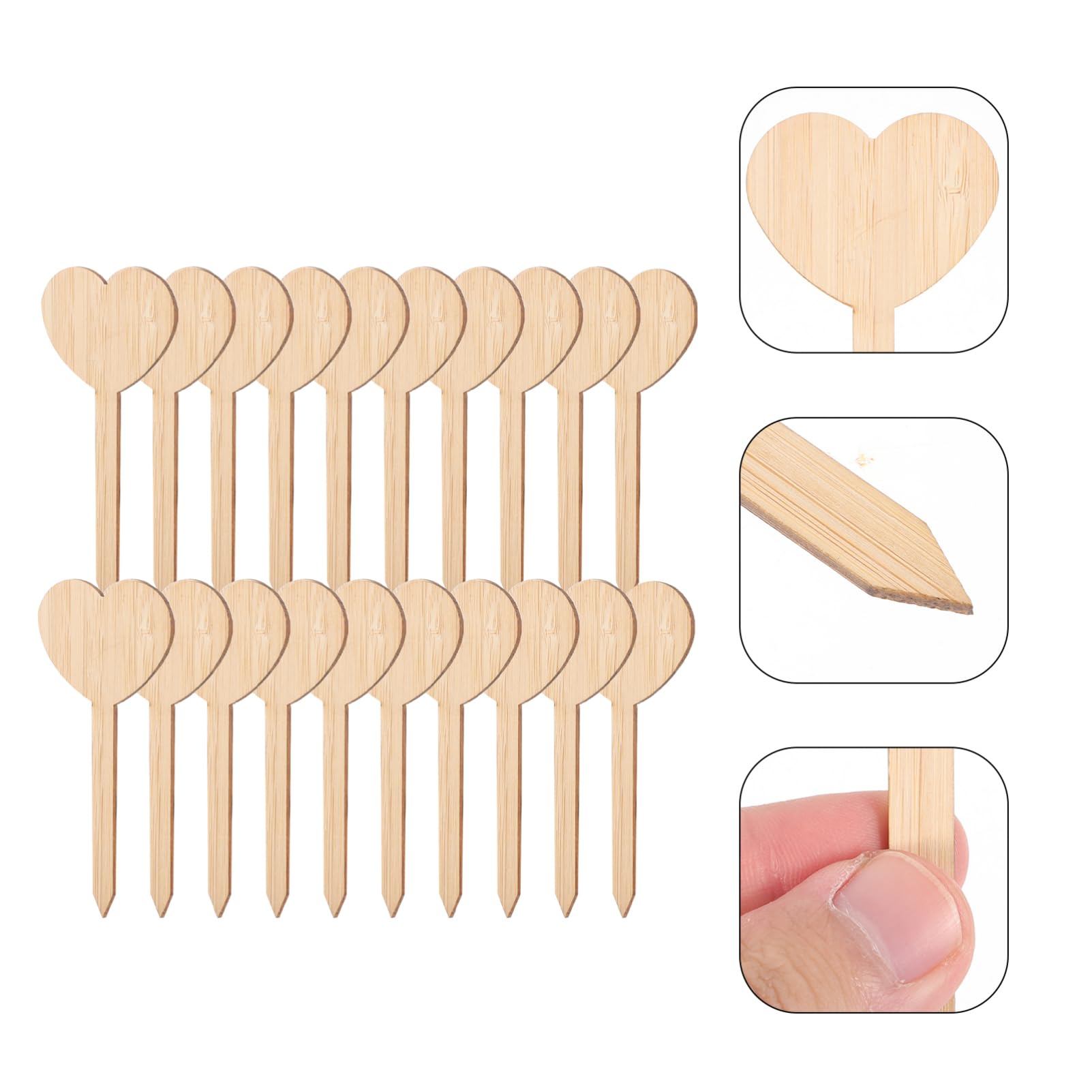 Toddmomy 80pezzi Etichette Legno Per Piante Forma Di Cuore Segnaletica Giardinaggio Per Vasi e Facili Da Scrivere e Inserire Nel Terreno Decorazioni Per Esterni e Interni