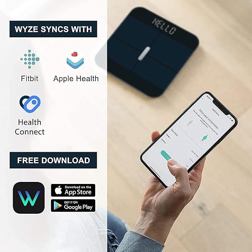 Miniatura 4 de Wyze Smart Scale X - Báscula digital de baño para peso corporal, IMC, grasa corporal, masa muscular, monitor de frecuencia cardíaca, sincronización