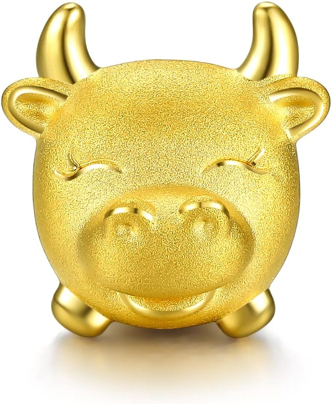 24K Real Gold Bead Charm Lucky Animals 24K Pure Gold Jewelry Solid Gold Spacer Bead