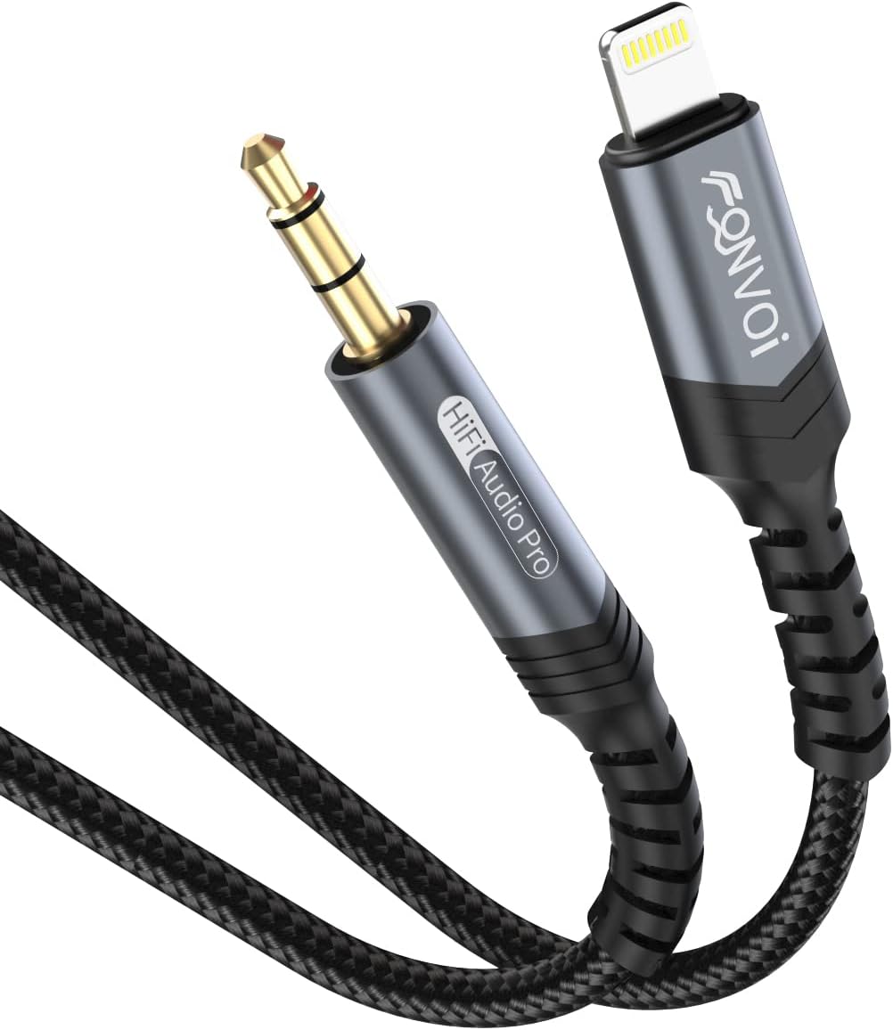 AUX Cord for iPhone【Apple MFi Certified】 4 Feet Lighting to 3.5mm AUX Cord for Car,Compatible with iPhone 13/12/11/XR/ipad/ipod to car Stereo/Speaker/Headphone