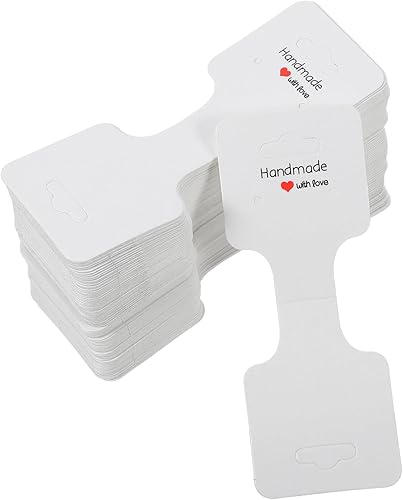 EXCEART Collar Tarjetas Plegables 100pcs Joyas Tarjetas de Exhibición Pulsera Etiquetas de Pantalla de Papel Joyería