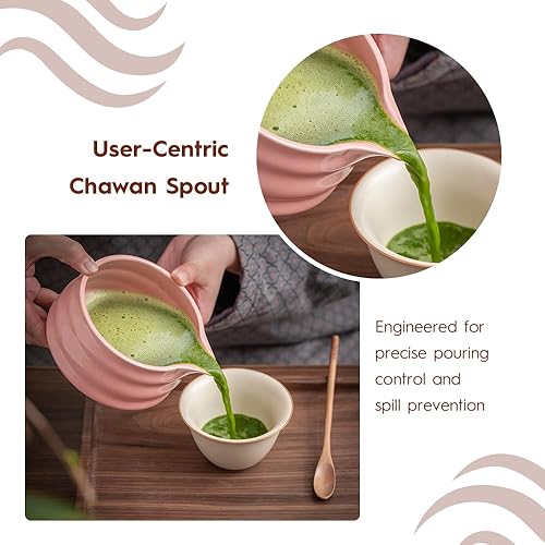 Miniatura 4 de Juego de batidor de matcha, cuenco de cerámica, batidor de bambú con soporte, tamiz, cuchara Schima, soporte para cuchara y toalla de té, kit
