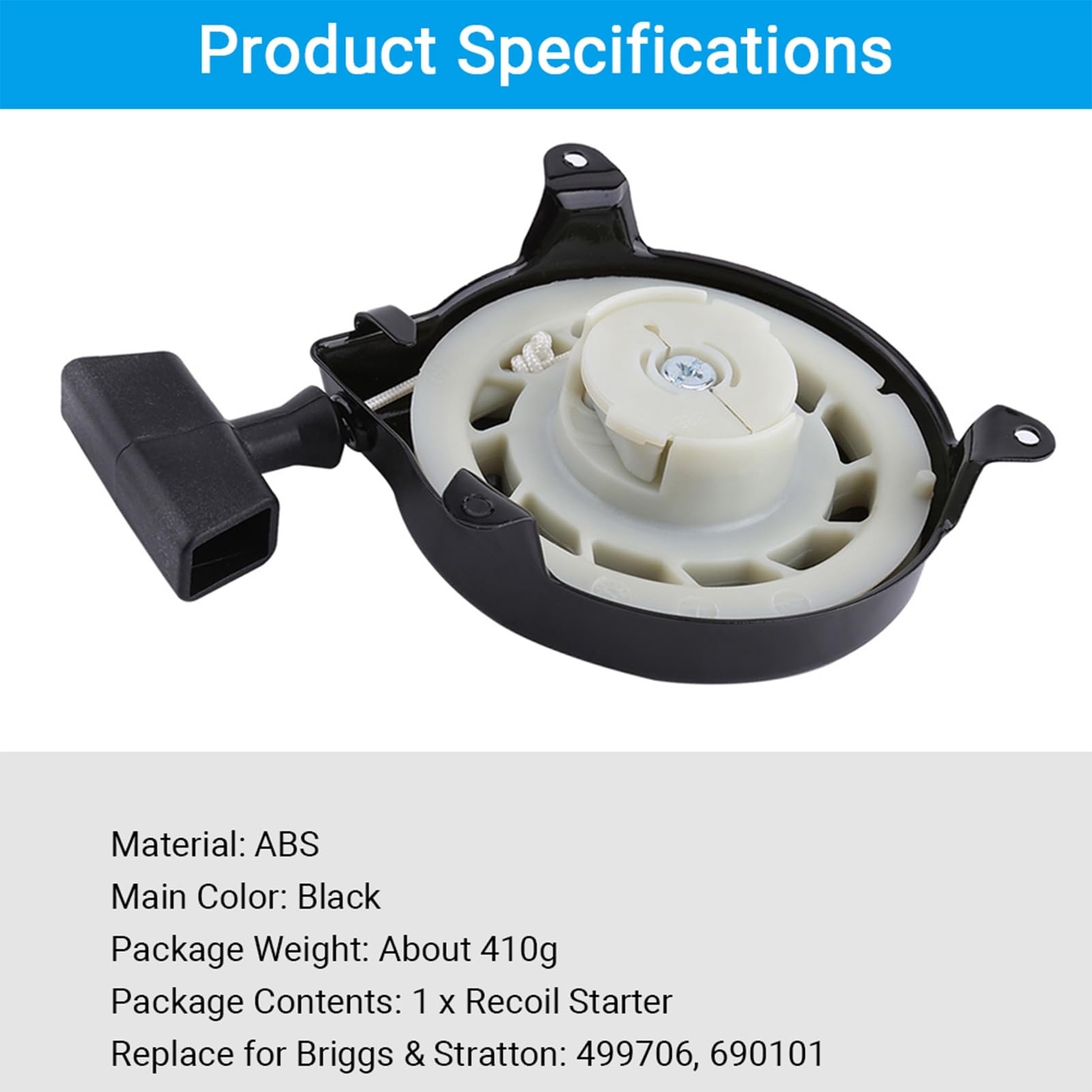 Starter Pull Start Assembly for 091212, 091232, 091412, 093212, 093232, 093302, 093312, 093332, 093412 and 093432 Sprint Engines Starter Pull 499706 690101