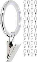 Vista 19 de MERIVILLE - Anillos de cortina con clip de 1.5 pulgadas de diámetro interior, se adaptan a cortinero de hasta 1 y 1/4 pulgadas