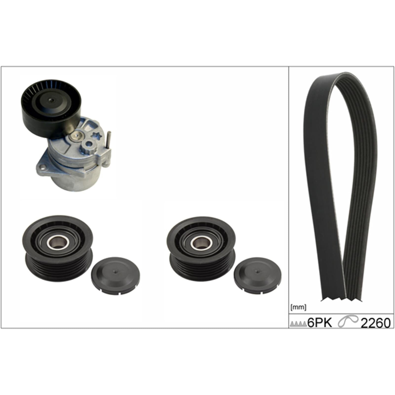 INA Juego de correas trapeciales poli V 529 0115 10 2260mm Compatible con MERCEDES-BENZ Clase C T-modell S204 Clase C Sedán W204 Clase E Sedán W211 Sprinter 3.5-T Furgoneta W906 Clase E T-modell S211