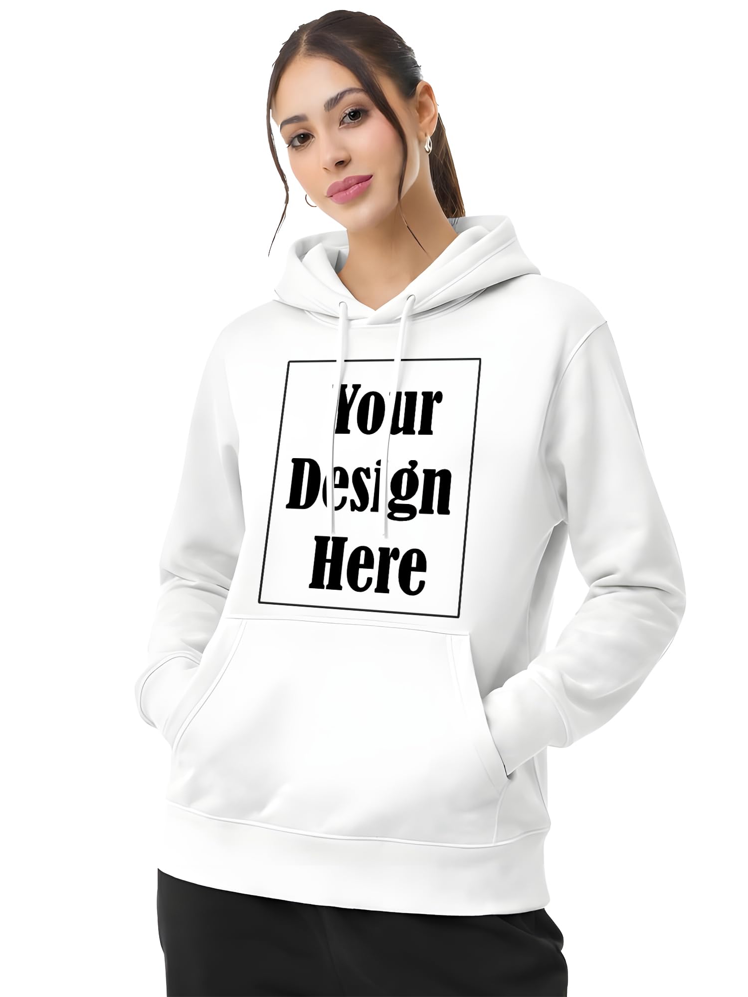Women Custom Hoodie Personalized Pullover Sweatshirt | Premium Fleece Hooded Sweatshirt for Winter | Custom Text Logo Photo Print Hoodie-image-35