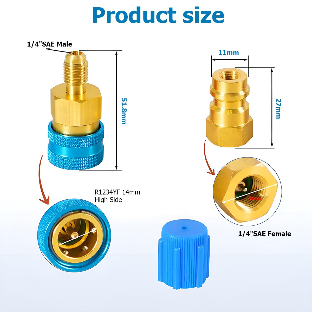 CORE VALVOLE SOSTITUIBILI lato alto R134a adattatore porta per auto A/C