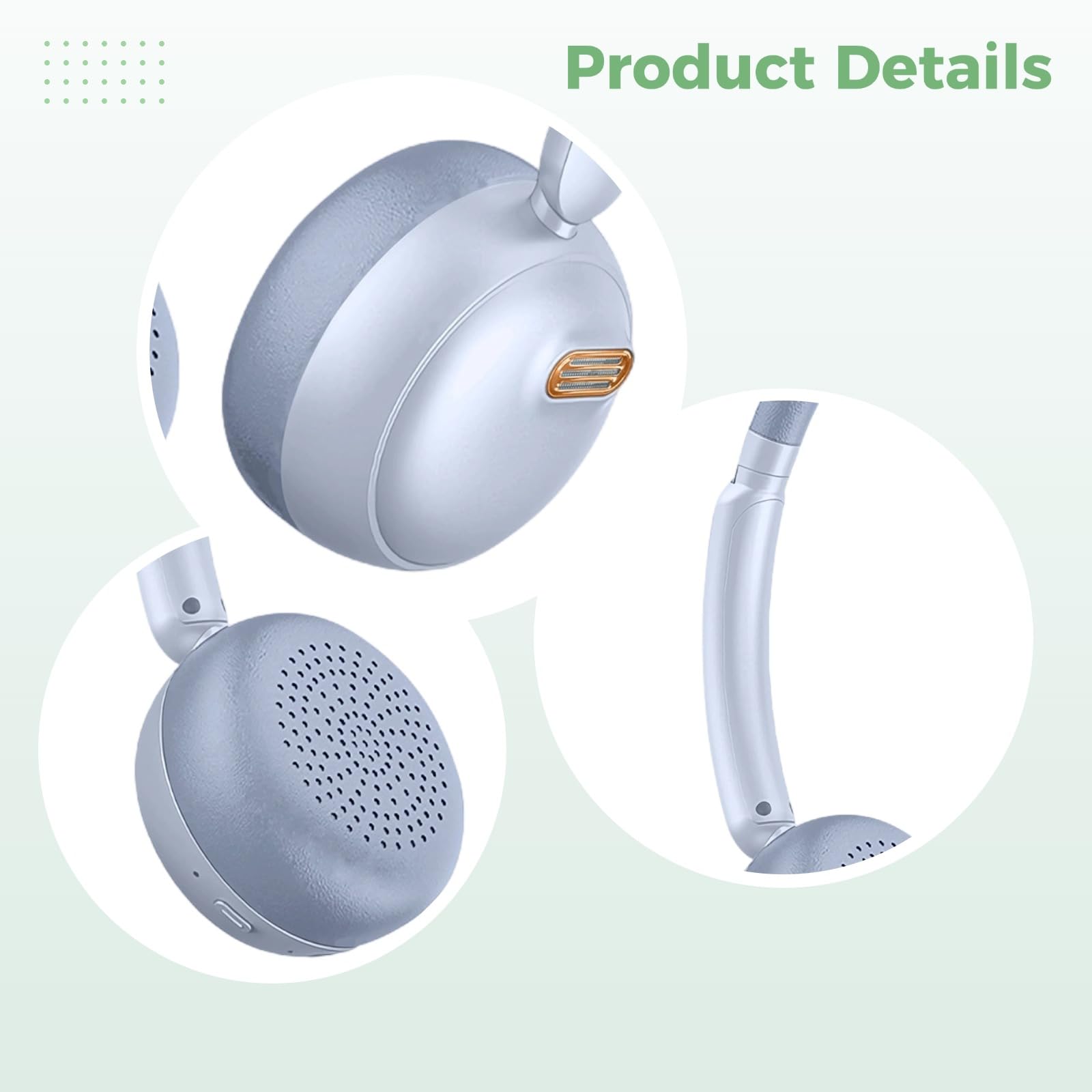 Auriculares inalámbricos supraaurales, cancelación activa de ruido, sonido panorámico inmersivo, tiempo de reproducción de 30 horas, conexión de doble dispositivo, Bluetooth V5.4, diseño ajustable en