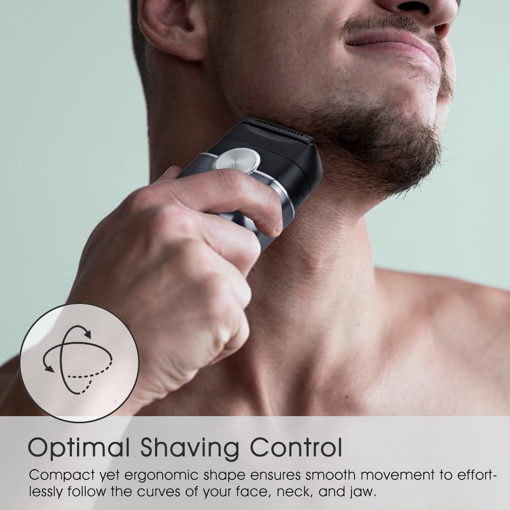Mini Máquina de Afeitar Barba con Funda de viaje [2026 New] Afeitadora eléctrica íntima para hombre Húmedo y Seco, Afeitadoras eléctricas de láminas, 120 min de uso